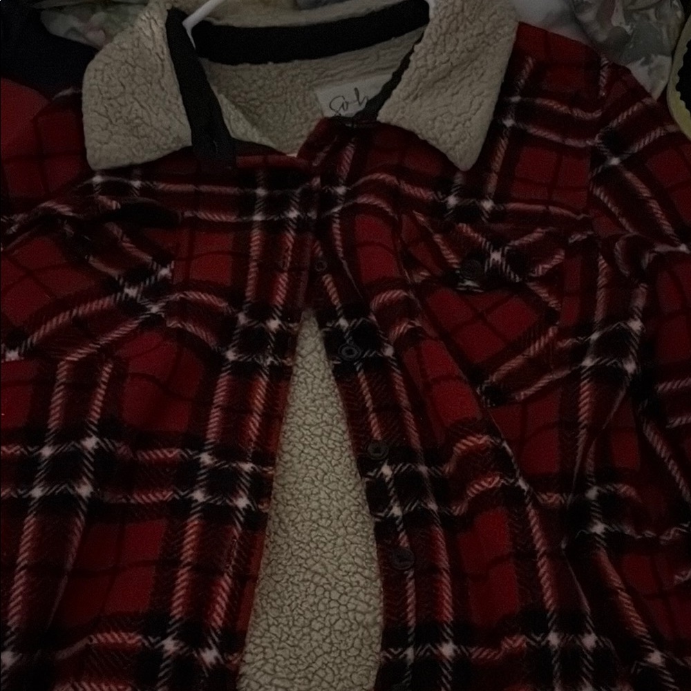 Plaid Sherpa-Lined Jacket